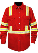 SKSAFETY Flame Resistant FR Hi Vis 100 Cotton Welding Work Shirt 4XL NWT