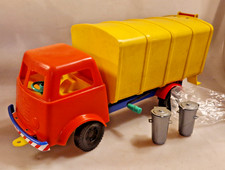Schildkr&ouml;t Plastikspielzeug LKW M&uuml;llwagen + Zubeh&ouml;r ca.40cm lang 60er = neuw.