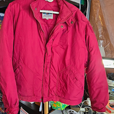 Grizzly Men's Red Bomber Jacket XXL Full-Zip Snap Front Stand-Up Collar