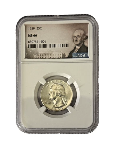 1959  Silver Washington Quarter Dollar (25C)  | NGC Mint State MS66  *001