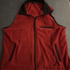 Eddie Bauer Men's Tall Large Vintage Polartec Red Vest Jacket Drawstring