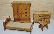 Mobili Camera da letto in legno Anni 70/80 per Bambole Barbie