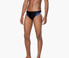 Speedo Men's Swimsuit Brief Endurance+ Black/White/Blue Size 34 - 7609