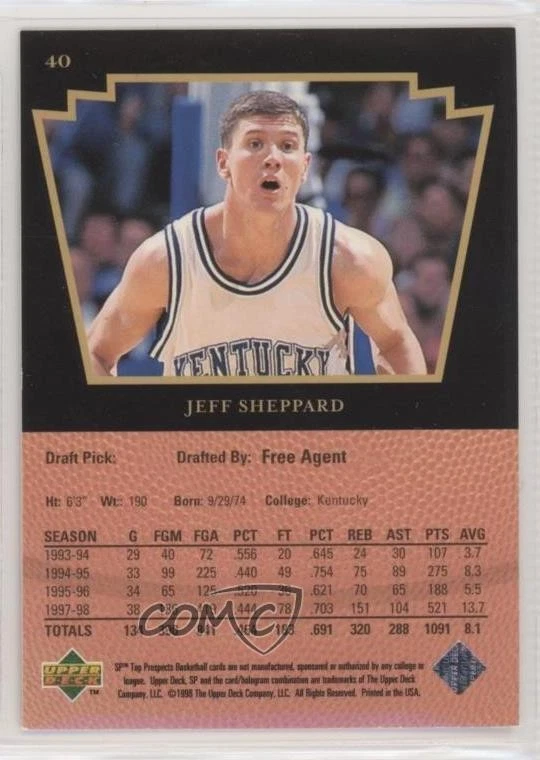 1998-99 SP Top Prospects Jeff Sheppard #40 - Image 2 of 2