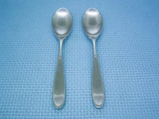 2 pcs Retroneu CONTOUR / TIVOLI 18/10 Stainless Satin Teaspoons 6 5/8"
