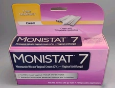 MONISTAT Vaginal Antifungal Cream with Disposable Applicators 7 Ct Exp 06/2027