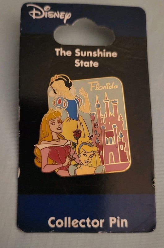 Disney Jerry Leigh Florida Princess Pink Castle Snow White Aurora Cinderella Pin