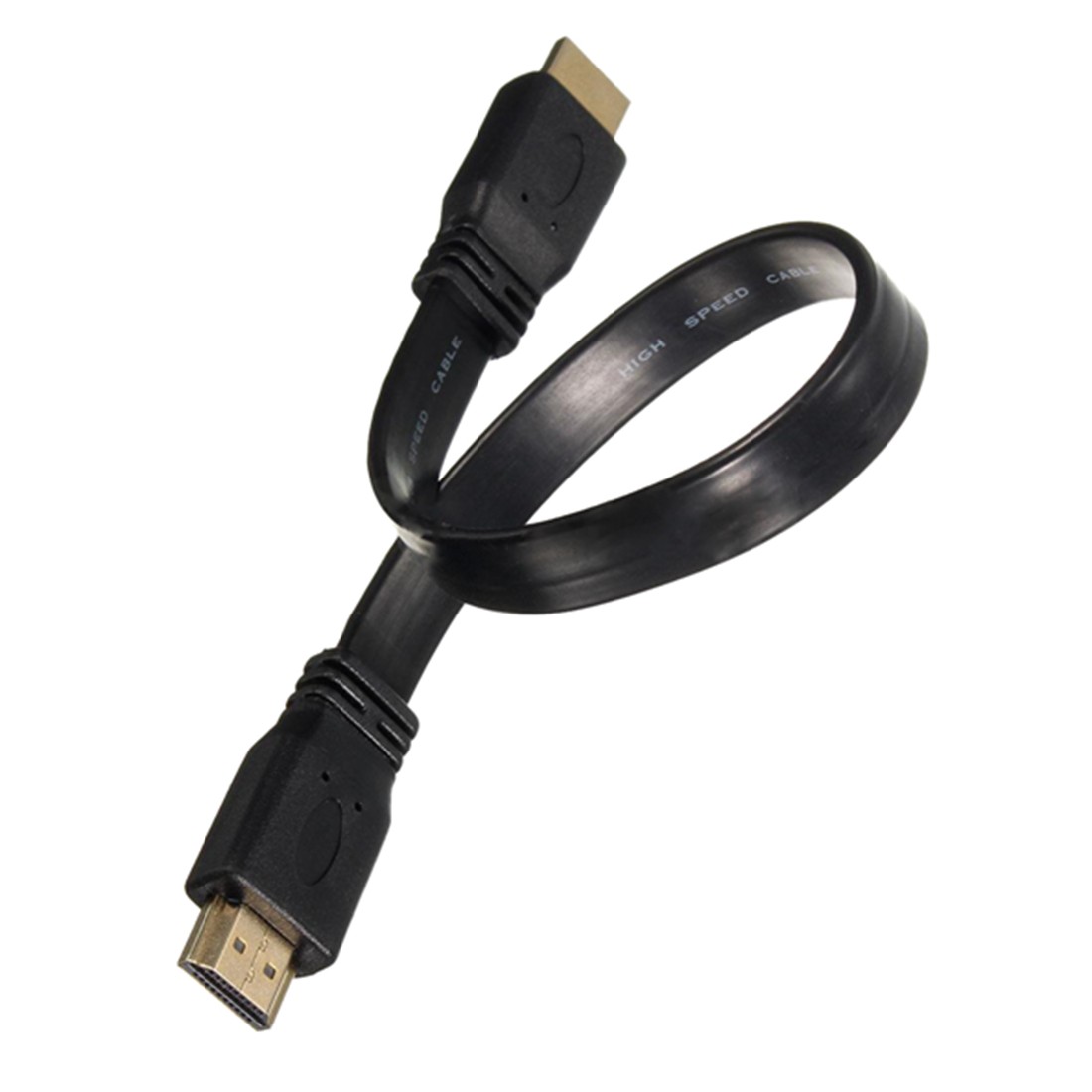 Short Male to Male Plug Flat Cable Cord Full for Audio Video HDTV