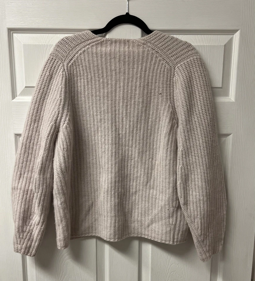 Suéter de lana de cachemir grueso marfil de gran tamaño Line The Label para mujer - talla M Foto 2 de 4