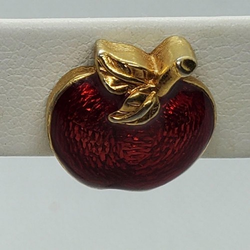 Pendientes Avon Manzana Tono Rojo y Dorado - Imagen 2 de 4