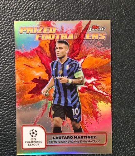 Lautaro Martinez 2024-25 Topps Finest UCC Prized Footballers Fusion Red Orange