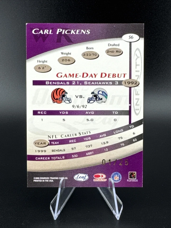 2000 Quantum Leaf Infinity 🔥1/25🔥 Carl Pickens #56 SSP - Image 4 of 4