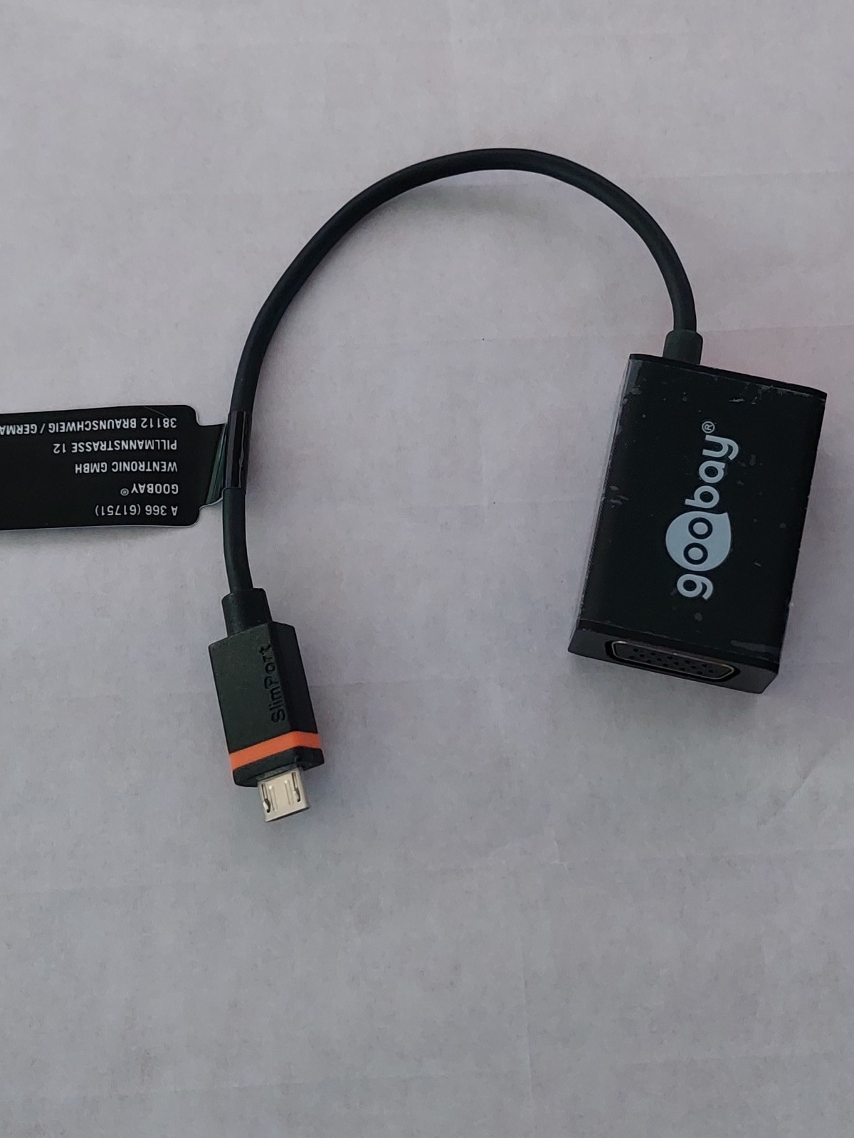 Slimport Adapter Micro USB 2.0 auf D-Sub 15pin HD VGA Goobay