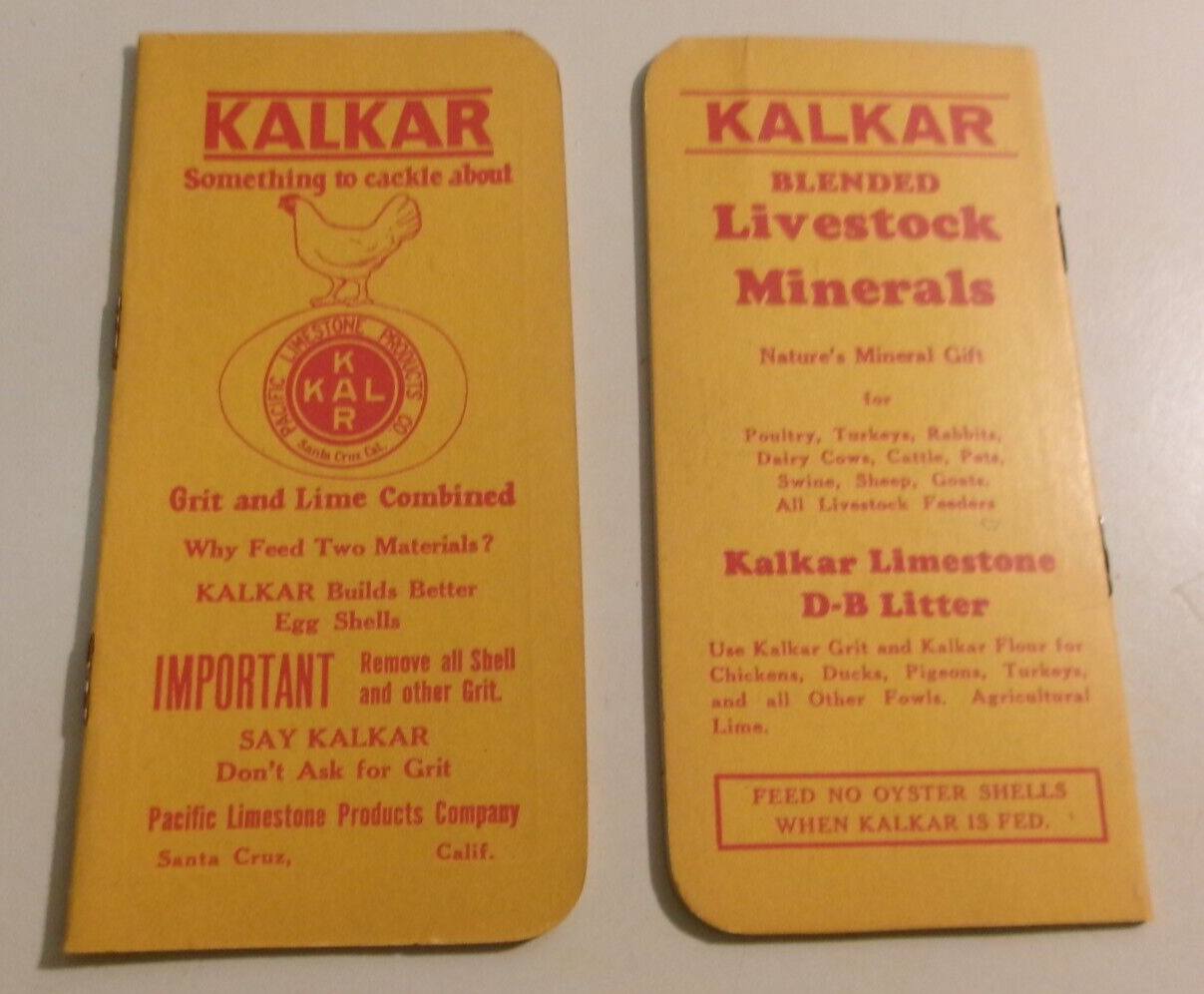 2 VINTAGE 1941 FARMER'S POCKET FEED NOTEBOOKS UNUSED AGRICULTURE CHICKENS