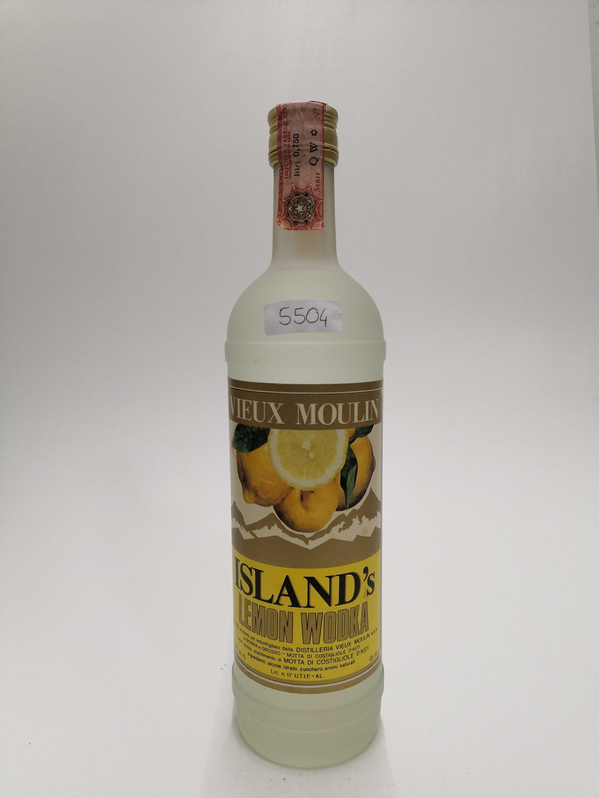 Vintage Bottle - Vieux Moulin Island's Lemon Vodka 0,75 lt. - COD. 5504
