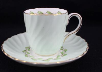 Minton Cheviot Green Demitasse Cup and Saucer Set