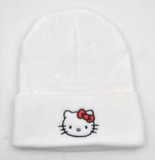 Hello Kitty Embroidered Beanie - White