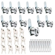 12 Pack Cabinet Cam Locks Keyed Alike 7/8" Rv Storage Door Locks 24 Keys For Cam