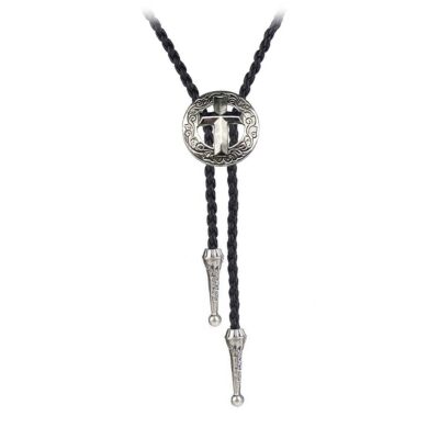 BRBAM Fashionable Round Shape Cross Bolo Tie Exquisite Shield and Multi-color...
