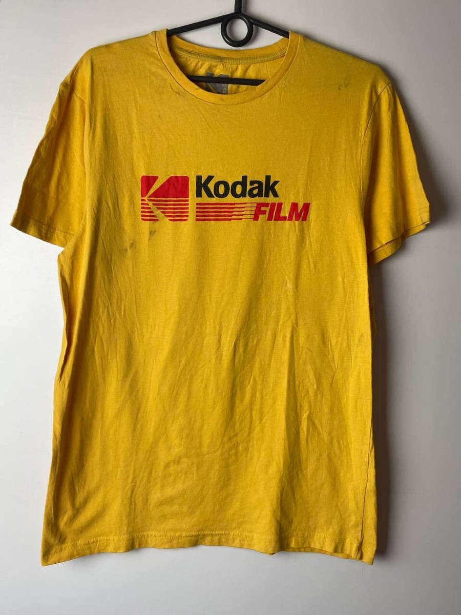 ★KODAK★ Cinekodak Garment Dying Short Sleeve T-shirt YELLO Kodak Men's GoT-Shirt Size S Yellow Logo Print Short Sleeves