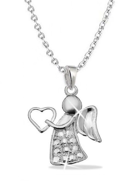 Schutzengel Halskette 925 Sterling Silber Taufe Engel Schmuck-Set Kette MäDchen-image