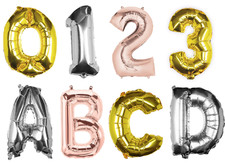 Gold Silver Rose 16" inch Alphabet Number Letter Foil Birthday Party Balloon