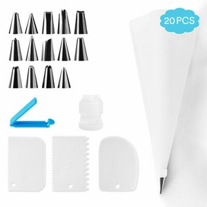 20Pcs Cake Baking Decorating Kit Set Icing Bag Piping Nozzles Tips Cupcake Tools 20Pcs Cake Baking Decorating Kit Set Icing Bag Piping Nozzles Tips Cupcake Tools