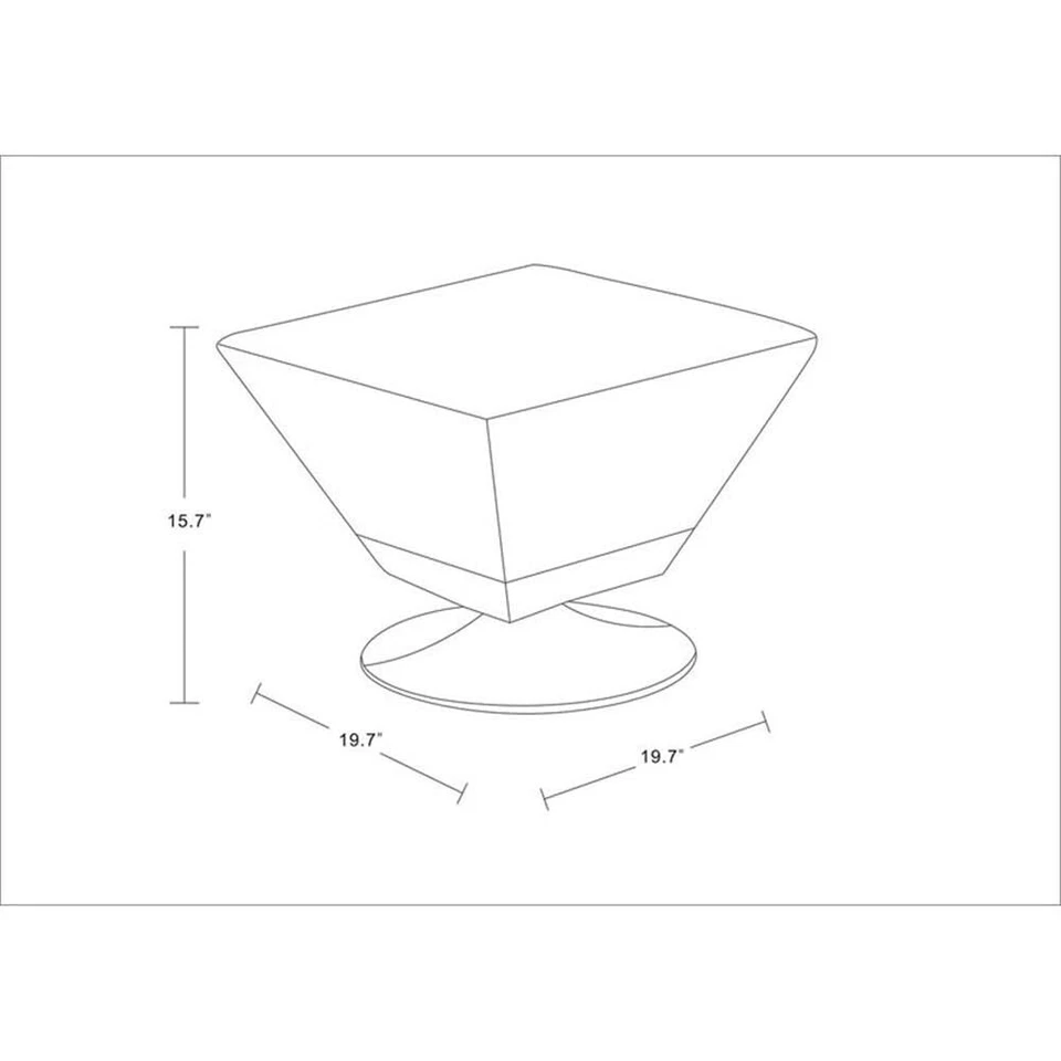 Manhattan Comfort Diamond 360° Swivel Ottoman, Faux Leather Upholstery, - Image 4 of 4