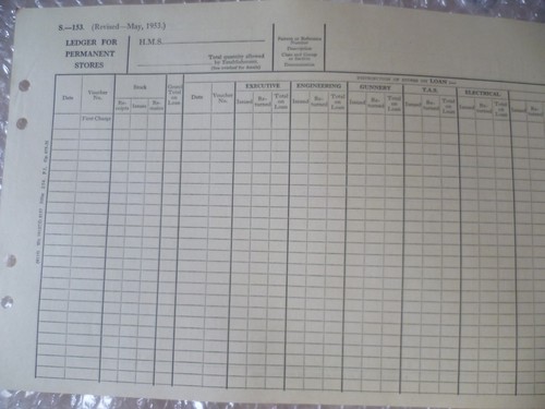 Military Document -1953 Ledger for Permanent Stores 14 pages - Picture 7 of 8