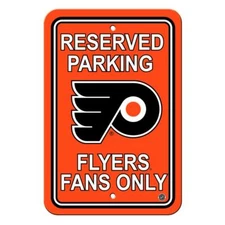 Philadelphia Flyers 12"x18" Plastic Reserved Parking Sign [NEW] NHL Wall Banner