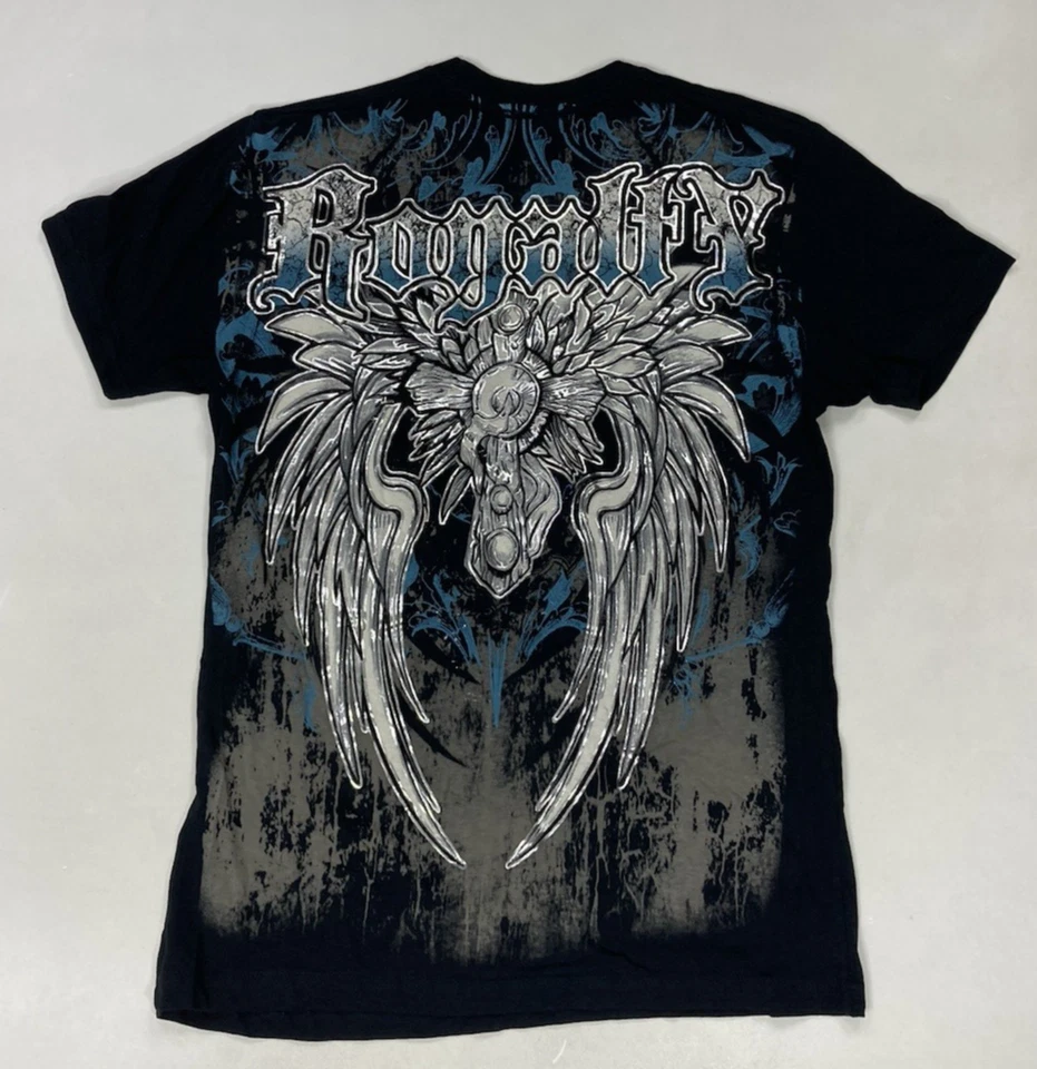 Konflic Royalty Graphic T-shirt Men Large Black Short Sleeve AOP Y2K - Image 3 of 4