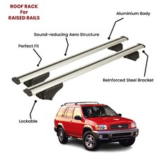 2 Pcs Silver Cross Bars For Nissan Terrano Suv 1995-2004