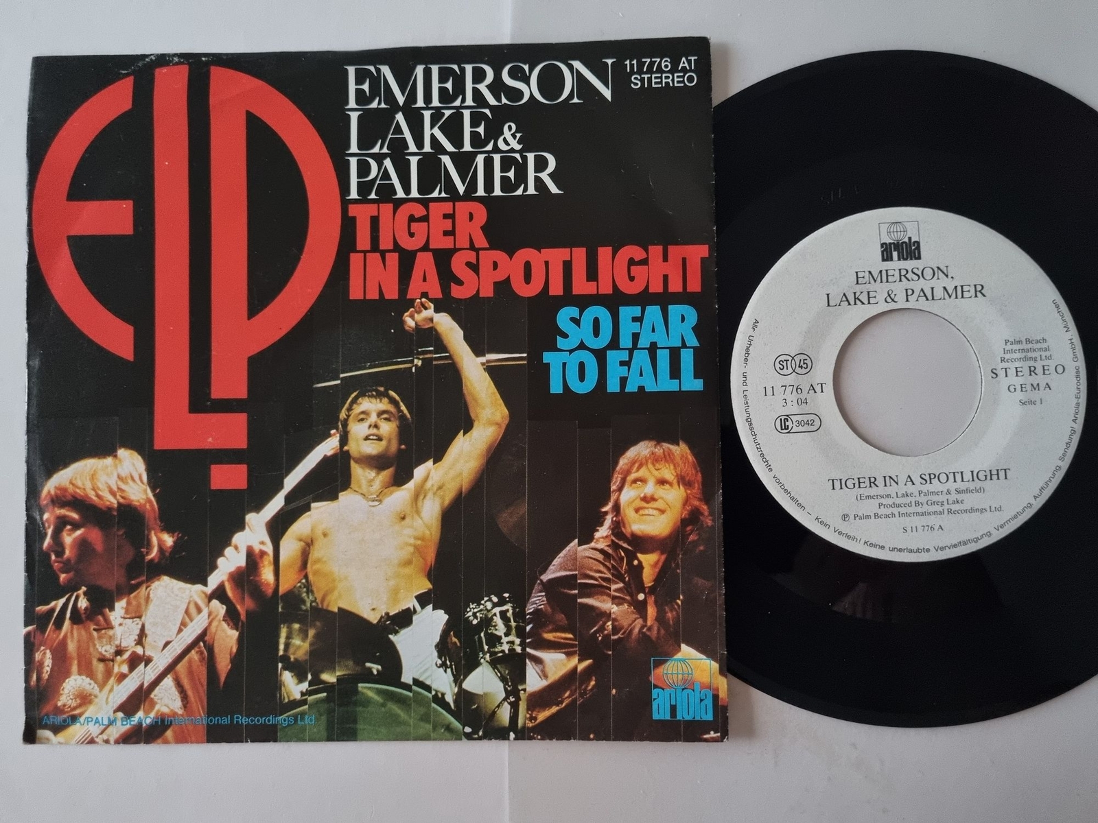 Emerson, Lake & Palmer - Tiger In A Spotlight / So Far To Fall 7'' Vinyl Germany