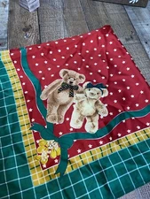 BAAR&BEARDS B&B Holiday Teddy Bears Large square Scarf 34x34 In MADE IN ITALY