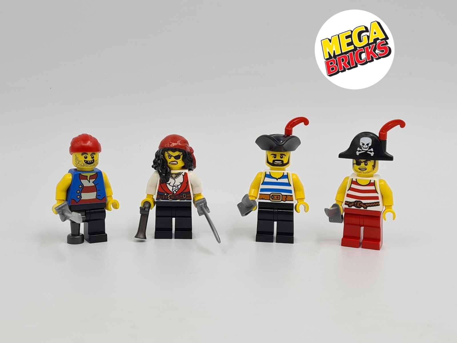 Figurine Pirate LEGO Lot 4 Pièces Personnalisées PI4567 pour Remplacer les Équipages Manquants