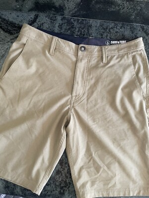 Mens Valcom Surf & Turf Hybrid Shorts Size 32 2 Way Stretch Tan