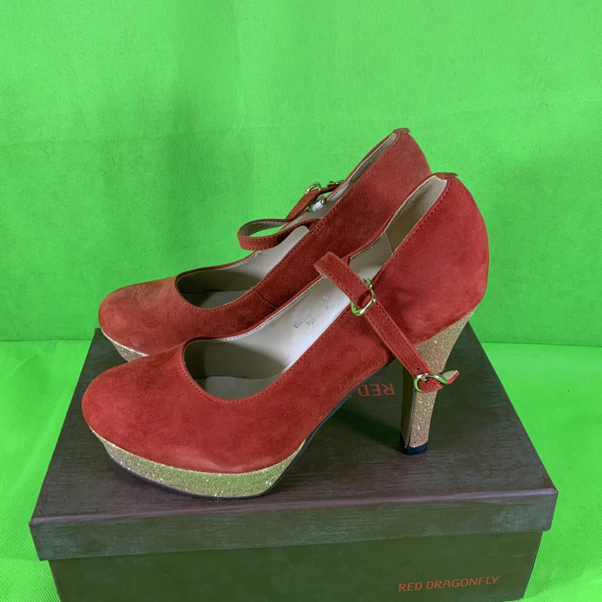 Red dragonfly slippers sales