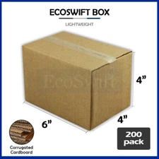 200 6x4x4 EcoSwift Cardboard Packing Moving Shipping Boxes Corrugated Box Carton