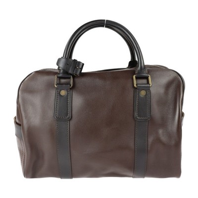 Louis Vuitton Utah Carryall Cafe Dark Brown Travel Bag Leather 