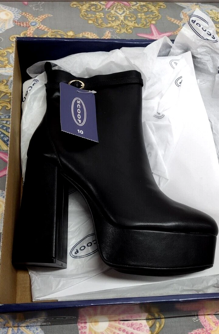 DONLIS Botas De Tacón Alto Para Mujer, Zapatos De Cuero Estilo Rock De Metal Pesado, Botas De Plataforma Gótica, Botines Con Cordones De Tacón Grueso Punk,Negro,38
