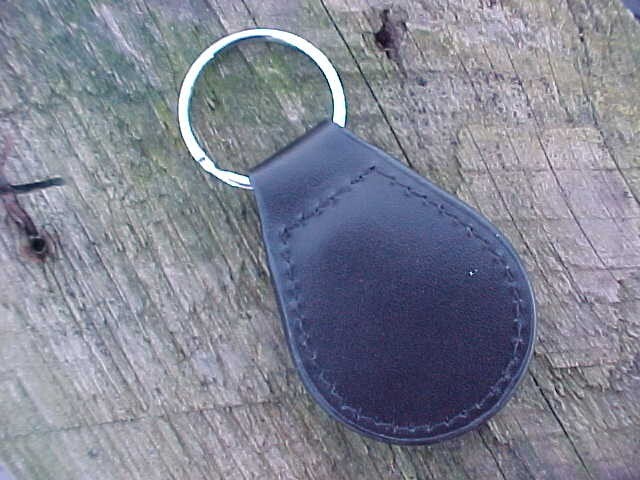 MERCEDES BENZ LEATHER KEY FOB OLD SKOOL BLUE LOGO RARE FIND EXCELLENT CONDITION!