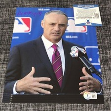 ROB MANFRED SIGNED AUTOGRAPH 8X10 PHOTO MLB BASEBALL COMMISSIONER BECKETT COA