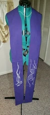 CLERGY STOLE OFFICIANT VESTMENT PURPLE GASPARD TOUCHING HANDS