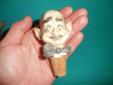 VINTAGE ANRI CORK BOTTLE STOPPER 4 EYES WAITER / MAN