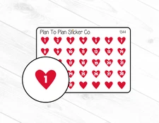1344~~ Valentines Heart Date Covers Planner Stickers.