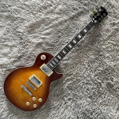 Bourbon Burst 6 String LP Electric Guitar Solid Body H-H Pickups Chrome Hardware