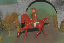 BARCLAY LEAD TOY SOLDIER OFFICER ON HORSE -REPAIRED LEG-1940