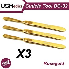 Cuticle Nail Pusher Remover Beauty Gouge BG-02 Rosegold Nails Art Tools 3 Pieces