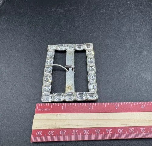 Vtg Rectangular Clear Rhinestone Crystal Covered … - image 17
