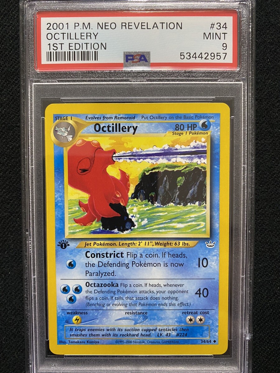 2001 Pokemon Neo Revelation 1st Edition Octillery 34/64 PSA 9 Mint